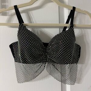 Black Rhinestone Embellished Bralette